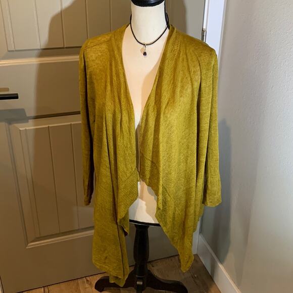 Eileen Fisher Olive Open Cardi - Picture 2 of 9